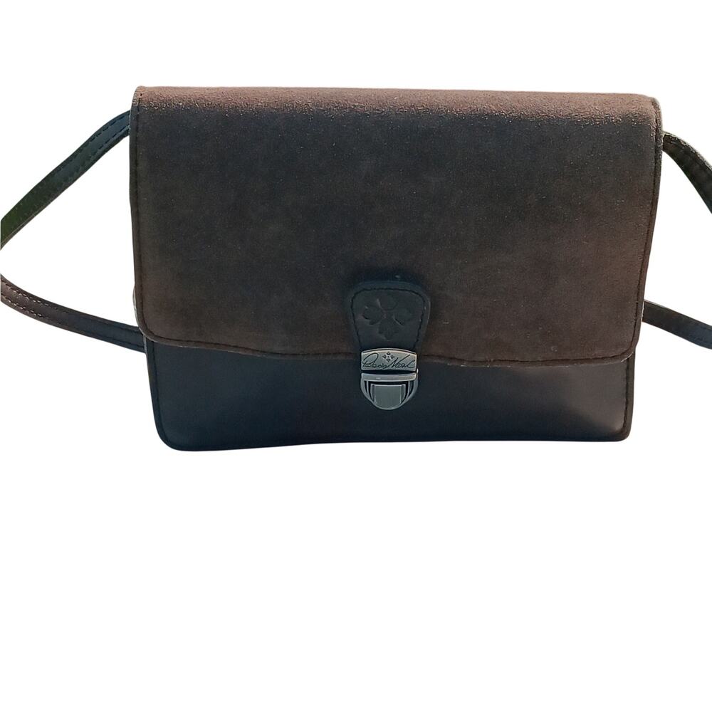 Patricia Nash Brown Leather Suede Crossbody Adjustable Strap Purse NICE!